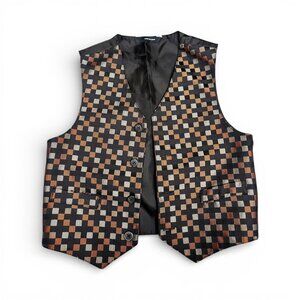 Vintage Y2k checkered print cropped vest